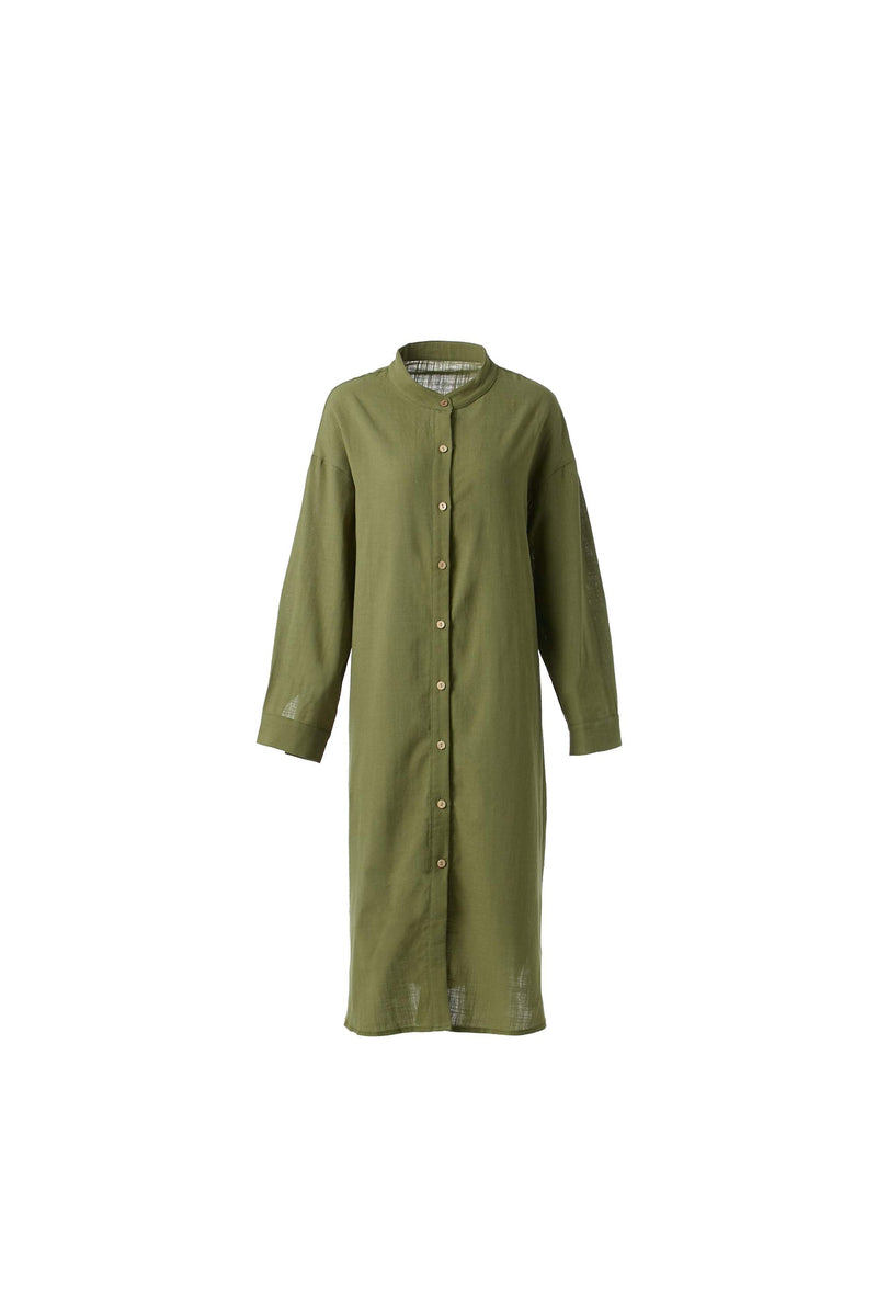 COZINEN Women's Casual Loose French Shirt Dress