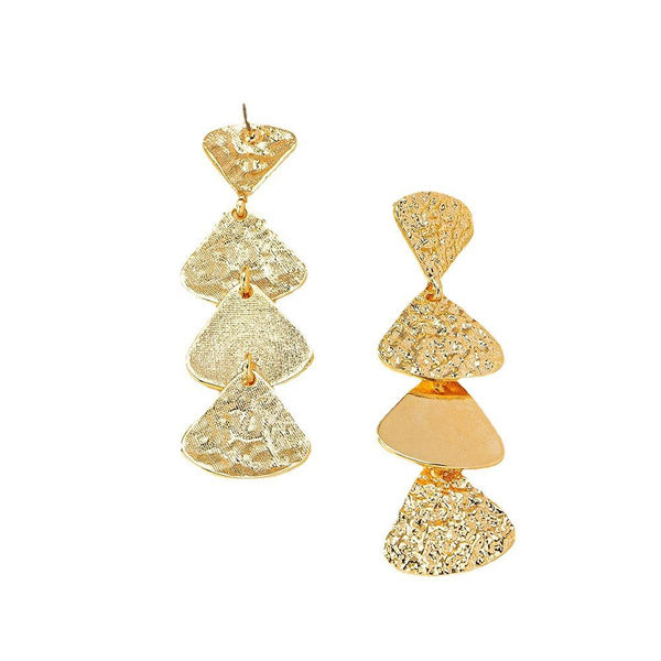 COZINEN Women's Vintage Triangle Textured Earrings