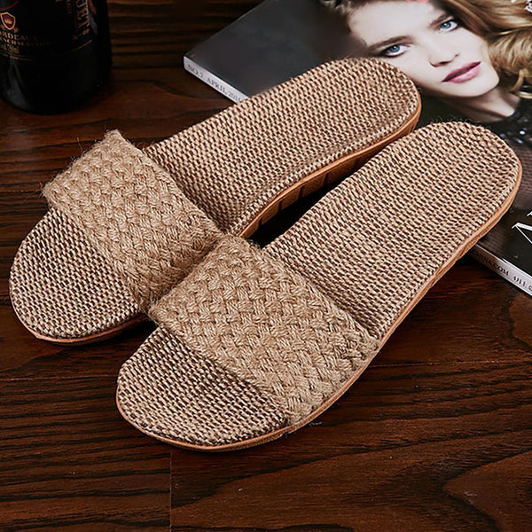 COZINEN Women's Linen Woven Slippers