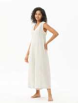 Lace-Paneled Linen Jumpsuit