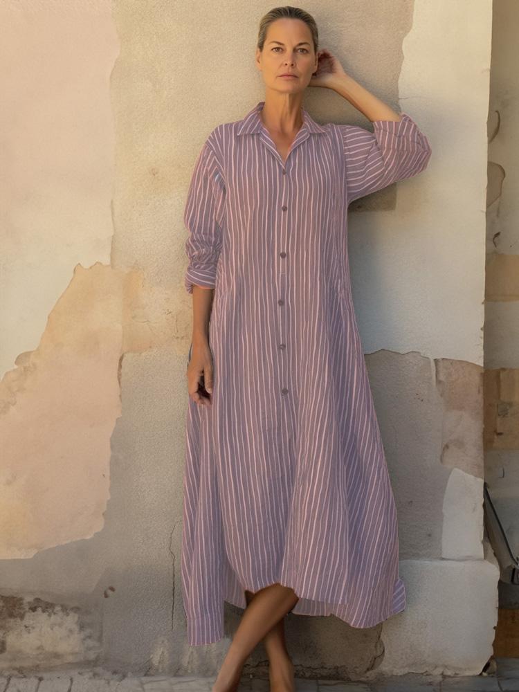 Women's Striped Shirt Dress