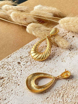 Cozinen Zinc Alloy Golden Loop Earrings