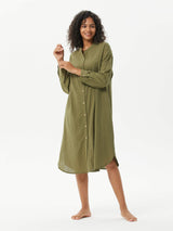 COZINEN Women's Casual Loose French Shirt Dress