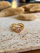 Cozinen Pink Heart Shaped Ring