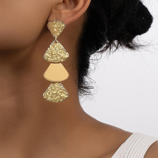 COZINEN Women's Vintage Triangle Textured Earrings