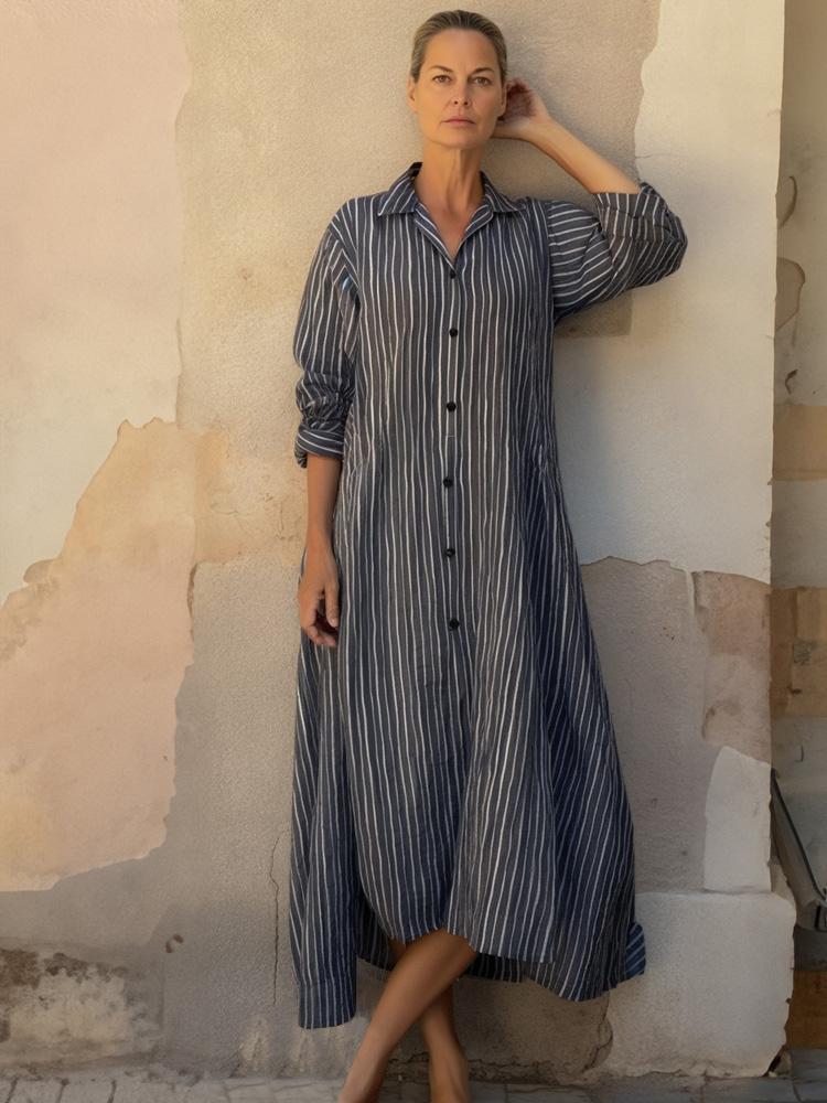 Women's Striped Shirt Dress