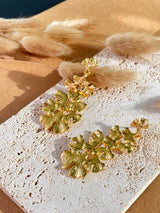 Cozinen Golden Metallic Leaf Design Earrings