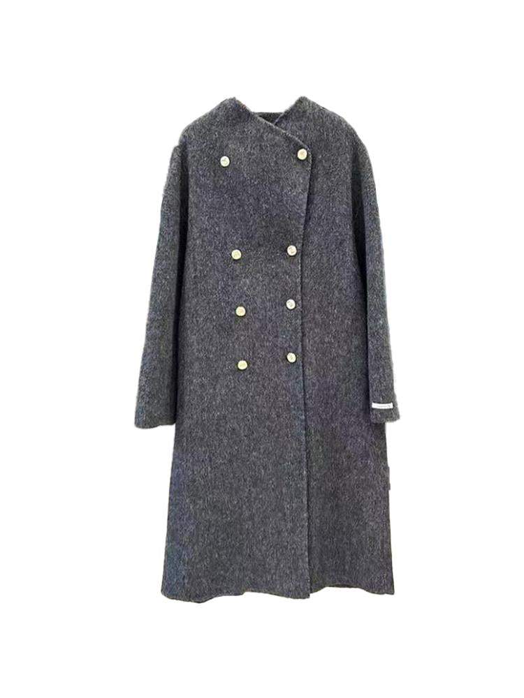 COZINEN Women's Double-Breasted Wool Coat