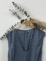 Lace-Paneled Linen Jumpsuit