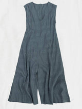 Lace-Paneled Linen Jumpsuit