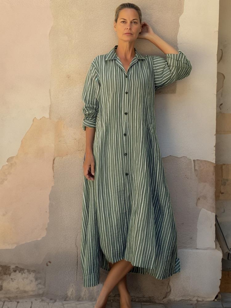 Women's Striped Shirt Dress