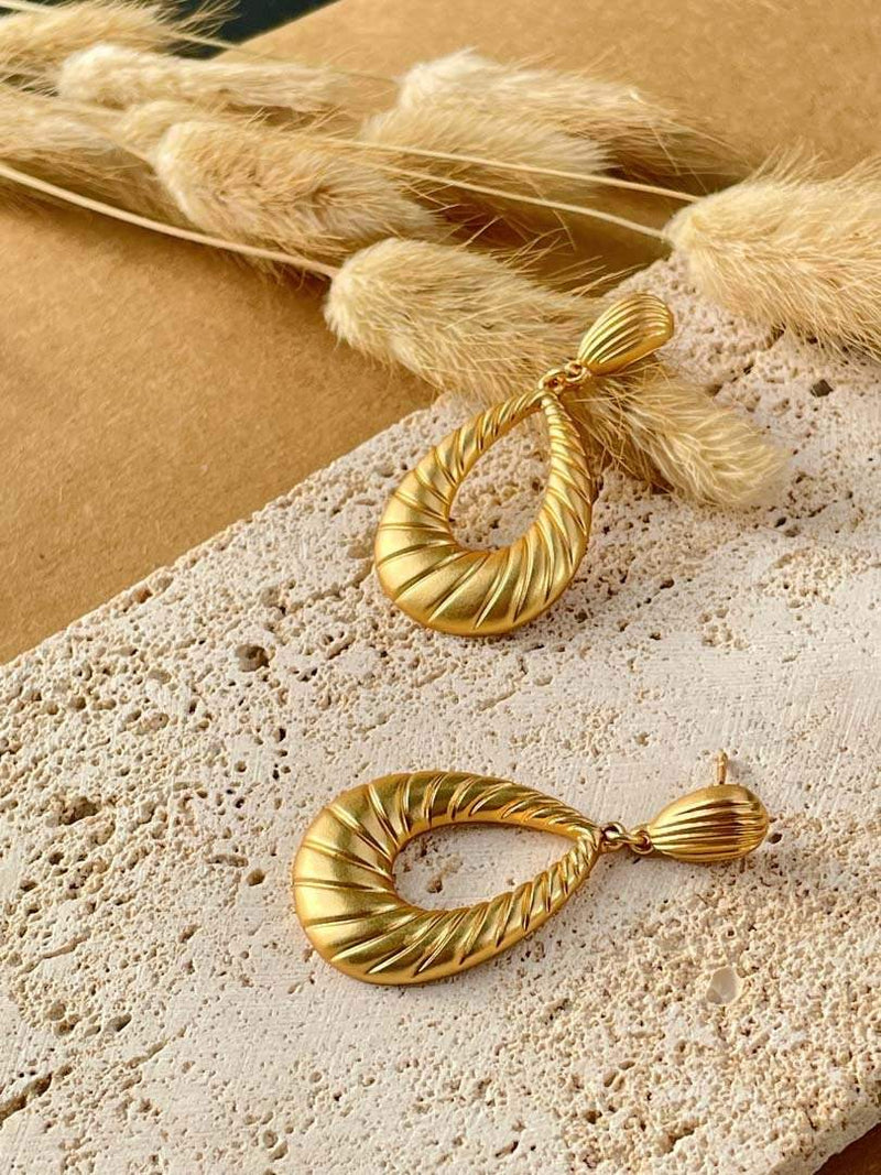 Cozinen Zinc Alloy Golden Loop Earrings