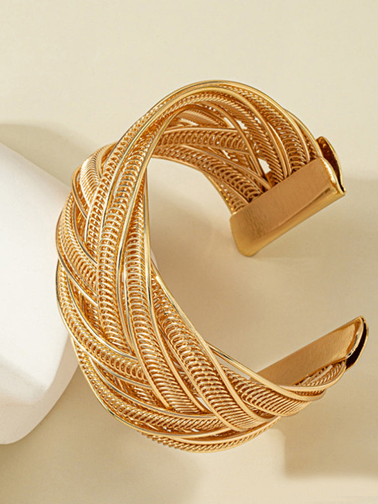 Combination Geometric Alloy Bracelet