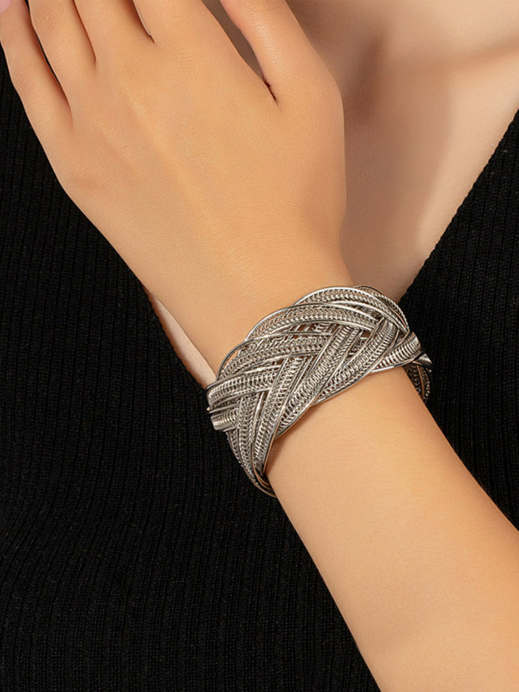 Combination Geometric Alloy Bracelet