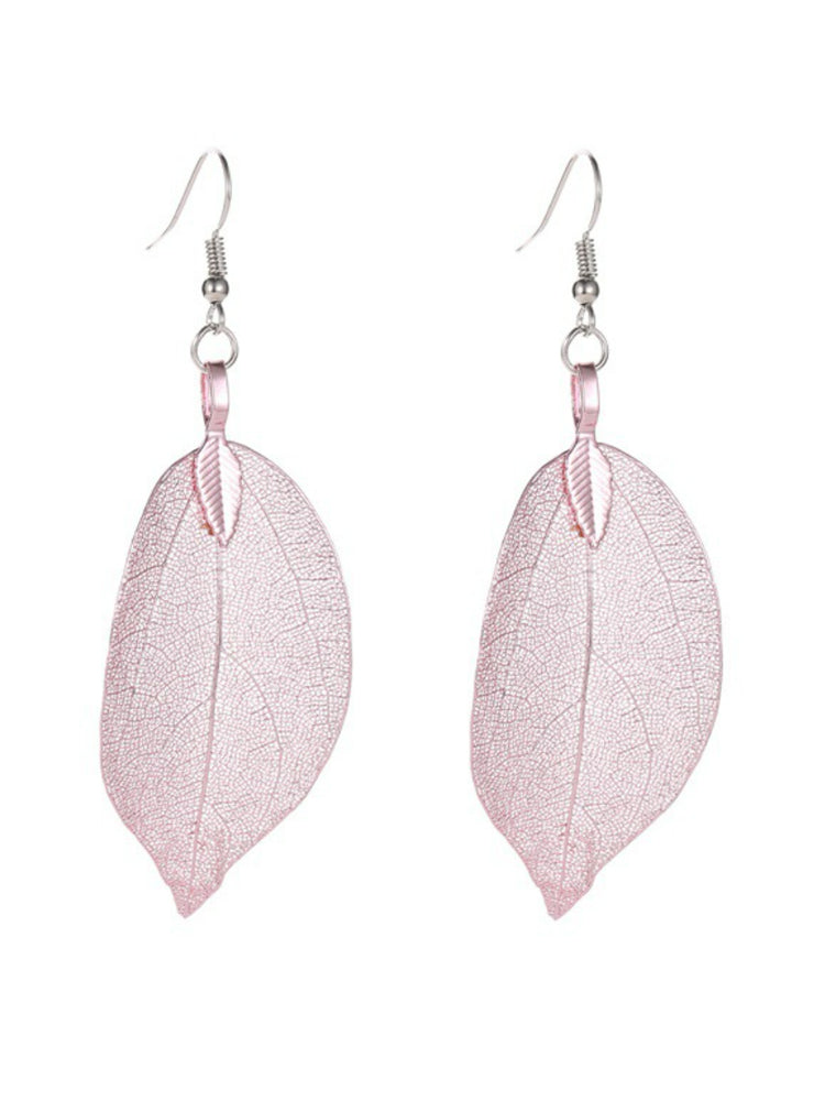 Leaf Metal Texture Earrings