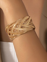 Combination Geometric Alloy Bracelet