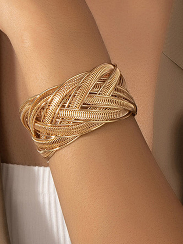 Combination Geometric Alloy Bracelet