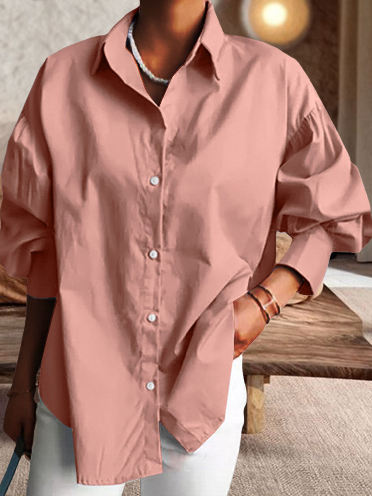 Oversize Solid Color Loose Shirt