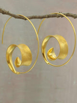 Round Spiral Leaf Earrings