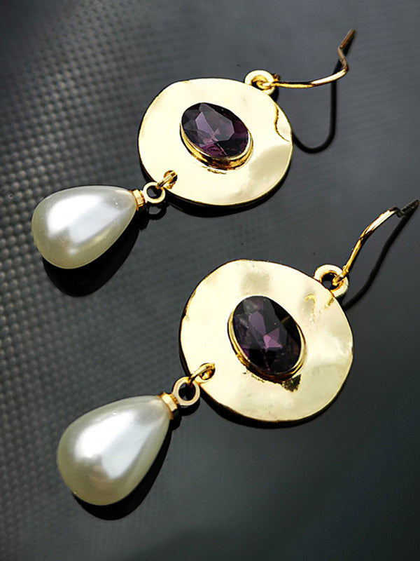 Purple Gold Earings