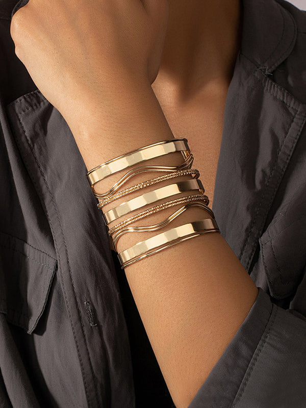 Simple Geometric Alloy Bracelet