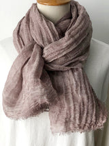 Natural Wrinkle Pure Linen Scarf Women's Shawl