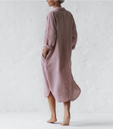 【Plus Size】Shirt Dress In Dusty Pink