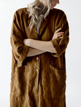 Linen kimono coat mustard