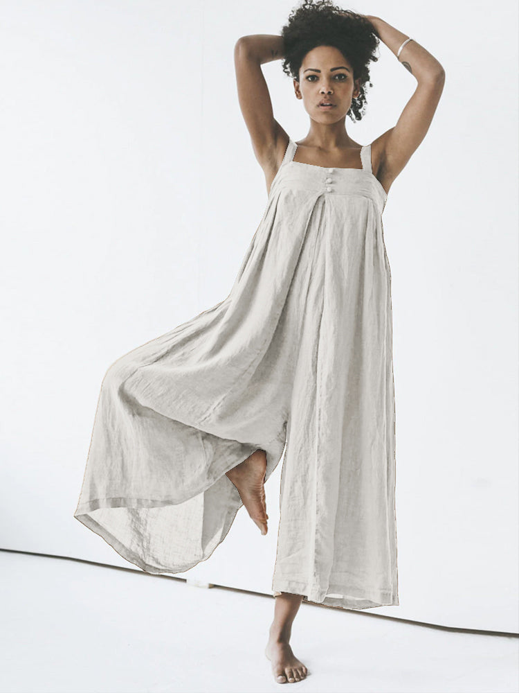 【Plus Size】Wild Cotton Jumpsuit