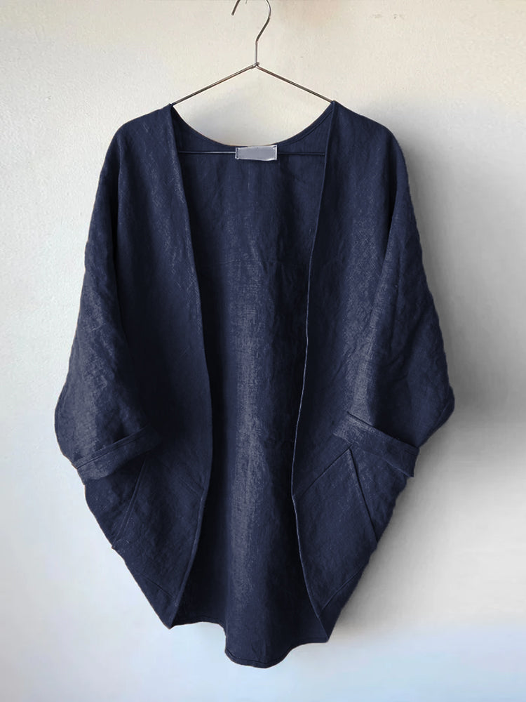 Linen Solid Color Cocoon Kimono